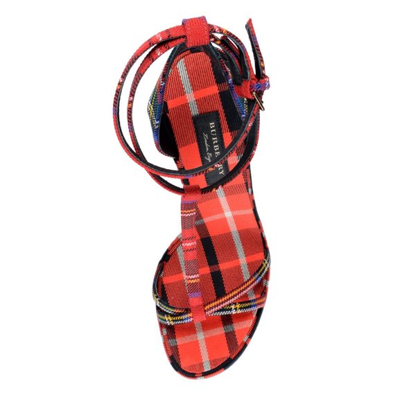Burberry "London" Canvas High Heels Sandals Shoes - Picture 7 of 8